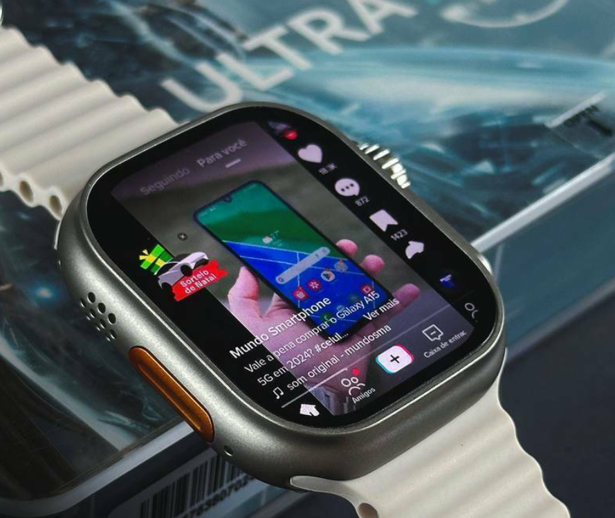 Smartwatch Microwear ULTRA AI 3 5G - c/ Câmera 180º, Case Proteção + 7 Pulseiras